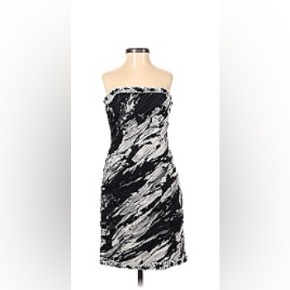 Basix Black Label Strapless Dress with rouching and beading